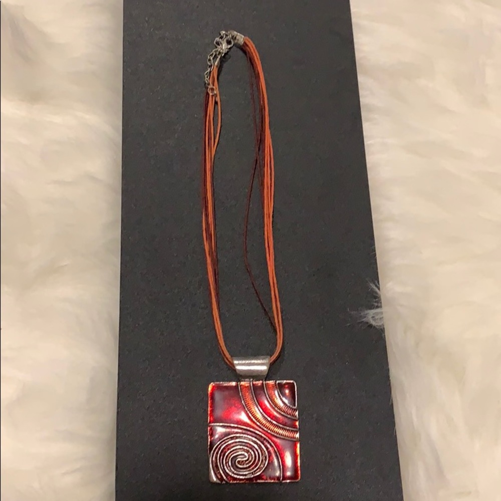 Red and silver necklace